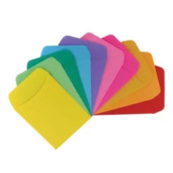 Hygloss Self-Adhesive Library Pockets, 10 Colors, 30 Per Pack, 3 Packs