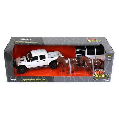 Tomy 1/32 Jeep Gladiator Rubicon With Horse Trailer And Horses 47366 7 Tomy 1/32 Jeep Gladiator Rubicon With Horse Trailer And Horses 47366 - Image 5