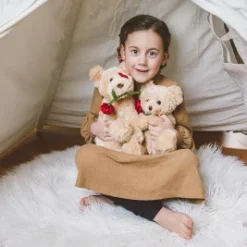 Bearington Conner Cuddlesmore Stuffed Animal Plush With A Heart And A Rose, 11 Inches