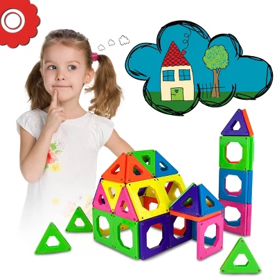 Discovery Kids Magnetic Tiles Building Blocks Set 24pcs 4 Discovery Kids Magnetic Tiles Building Blocks Set 24pcs - Image 2