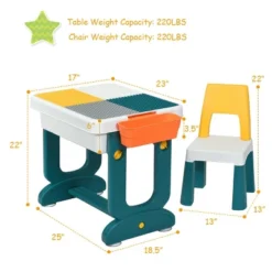 Costway 5 In 1 Kids Activity Table Set W/ Chair Toddler Luggage Building Block Table -Toy Store GUEST 10d100bd ae51 456c a7eb 6289c8721de6