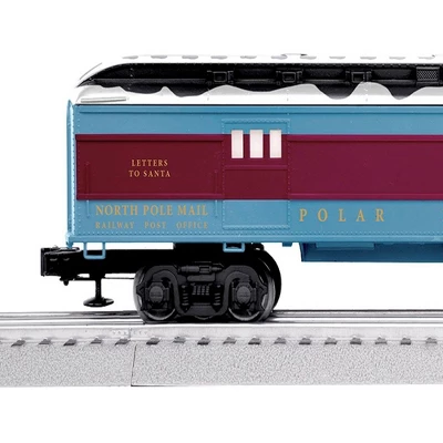 Lionel Trains The Polar Express Letters To Santa Mail Car With Snow Covered Roof, Interior Illumination, And Operating Couplers, Blue/Red 4 Lionel Trains The Polar Express Letters To Santa Mail Car With Snow Covered Roof, Interior Illumination, And Operating Couplers, Blue/Red - Image 2