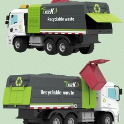 Big Daddy - Green City Sanitation Truck - DUO Trash & Recycling Cans With Lifting & Dumping Action
