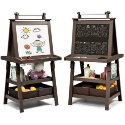 Costway 3 In 1 Double-Sided Wooden Kid's Art Easel Whiteboard -Toy Store GUEST 1d4e9b0c 5d03 42bd b0f3 1fd40d8b8456