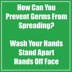 Flipside Products Prevent Germ Spreading Low Tac Wall Stickers, Green, 11", Pack Of 5