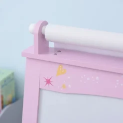 Qaba 3 In 1 Kids Wooden Art Easel With Paper Roll Double-Sided Chalkboard & Whiteboard With Storage Baskets Gift For Toddler Girl Age 3 Years+ Pink -Toy Store GUEST 23ea7998 bf5c 4e3e a00e 501d76b590b4