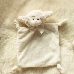 Bearington Baby Wee Lamby, Small Lamb Stuffed Animal Lovey Security Blanket, 8" X 7"