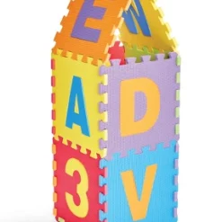 Kidoozie ABC & 123 Puzzle Playmat, Foam Playmat With Storage Bag For Toddler Or Preschooler, Ages 12m+