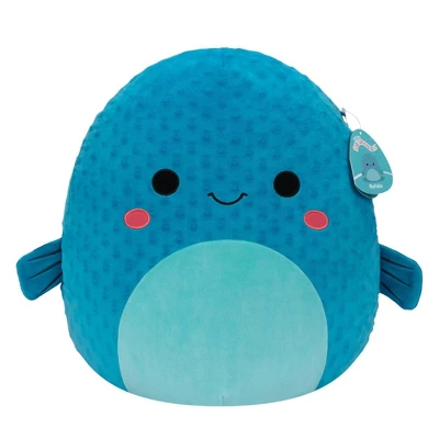 Squishmallows 16" Refalo The Blue Pufferfish Plush Toy 8 Squishmallows 16" Refalo The Blue Pufferfish Plush Toy - Image 6