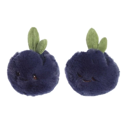 Ebba Mini Blueberry Rattle & Crinkle Set Precious Produce Adorable Baby Stuffed Animal Blue 4" 6 Ebba Mini Blueberry Rattle & Crinkle Set Precious Produce Adorable Baby Stuffed Animal Blue 4" - Image 4