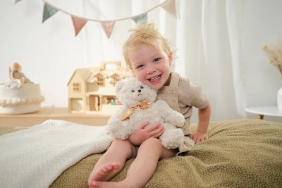 Bearington Huggles The Teddy Bear: Hand-Sewn 10 Tall Creamy White Stuffed Bear 3 Bearington Huggles The Teddy Bear: Hand-Sewn 10 Tall Creamy White Stuffed Bear