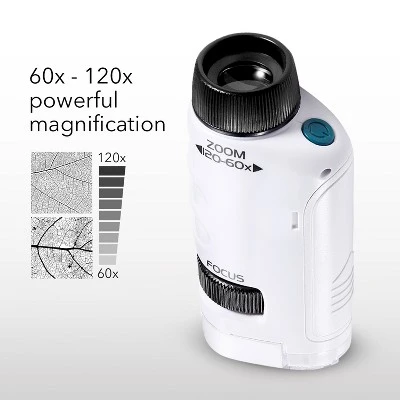 Dartwood Pocket Microscope - Mini Portable Microscope For Kids & Adults With LED - 60x-120x Magnification (White) 3 Dartwood Pocket Microscope - Mini Portable Microscope For Kids & Adults With LED - 60x-120x Magnification (White)
