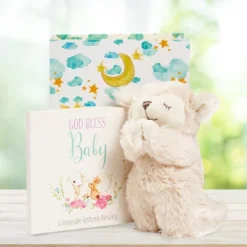 Tickle & Main Baby Praying Musical Lamb And Prayer Book Gift Set In Keepsake Box, Baptism Gifts For Girls & Boys