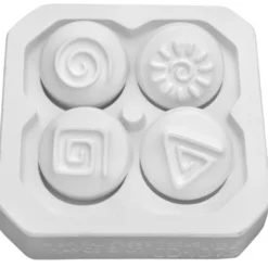 Mayco Spiral Design Press Tools, 1-3/4 In, White, Set Of 4