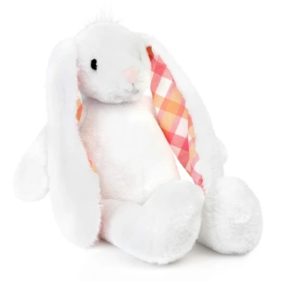 Plushible White Plaid Eared Bunny 3 Plushible White Plaid Eared Bunny