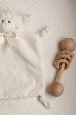 Bearington Baby Wee Lamby, Small Lamb Stuffed Animal Lovey Security Blanket, 8" X 7" 7 Bearington Baby Wee Lamby, Small Lamb Stuffed Animal Lovey Security Blanket, 8" X 7" - Image 5