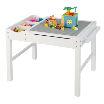Costway Kids Multi Activity Play Table Wooden Building Block Desk W/ Storage Paper Roll 13 Costway Kids Multi Activity Play Table Wooden Building Block Desk W/ Storage Paper Roll - Image 11