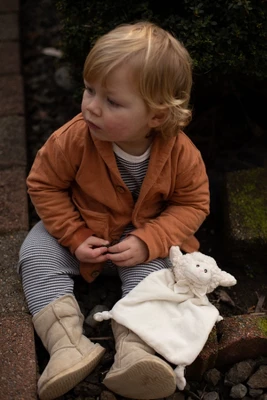 Bearington Baby Wee Lamby, Small Lamb Stuffed Animal Lovey Security Blanket, 8" X 7" 6 Bearington Baby Wee Lamby, Small Lamb Stuffed Animal Lovey Security Blanket, 8" X 7" - Image 4