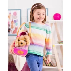 Pucci Pups Golden Dot Glam Bag & Cocker Spaniel Puppy Stuffed Animal