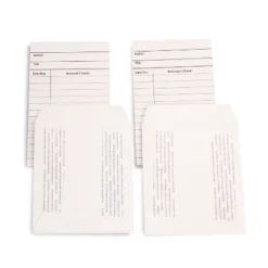 Hygloss Library Cards & Self-Adhesive Pockets Combo, White, 30 Each/60 Pieces Per Pack, 3 Packs