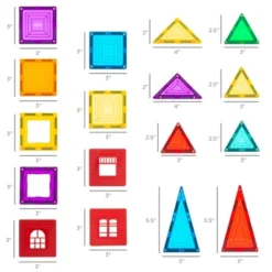 Best Choice Products 32-Piece Colorful Kids Mini Magnetic Tiles Educational STEM Toy Set W/ Carrying Case, Rounded Edges -Toy Store GUEST 44a6631d e94e 4684 b896 3df944bcd897