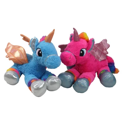 Northlight Set Of 2 Super Soft And Plush Pink And Blue Sitting Winged Unicorns Stuffed Animal Figures 23.5" 3 Northlight Set Of 2 Super Soft And Plush Pink And Blue Sitting Winged Unicorns Stuffed Animal Figures 23.5"