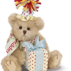 Bearington Happy Birthday Plush Suffed Animal Teddy Bear, 10"