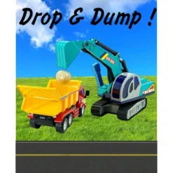 Big Daddy - Medium Sized Heavy Duty Red & Yellow Dump Truck With 360 Degree Turning Excavator The Construction Toy Set - Combo Set -Toy Store GUEST 4f214d94 d243 4484 a8bb 05e0cf485249