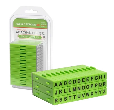 Xiem Tools Attachable Letter Stamps, Uppercase, Set Of 36 3 Xiem Tools Attachable Letter Stamps, Uppercase, Set Of 36