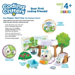 Learning Resources Coding Critters Bopper, Hip & Hop, Screen-Free Early Coding Toy For Kids, 22 Pieces, Ages 4+ -Toy Store GUEST 56babd6b 421b 4d37 8b18 73becb2f6c62