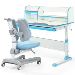 Costway Adjustable Kids Study Desk Drafting Table Chair Set W/ Bookshelf -Toy Store GUEST 59ec34cb 5104 4699 9134 8bd5da3802a8