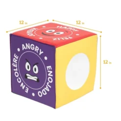 ECR4Kids SoftZone Trilingual Emotion Cube With Mirror, Social/Emotional Learning Toy
