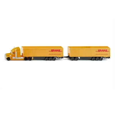 Truck With Double Pup Trailers "DHL Road Train" 1/87 (HO) Diecast Models By Siku 3 Truck With Double Pup Trailers "DHL Road Train" 1/87 (HO) Diecast Models By Siku