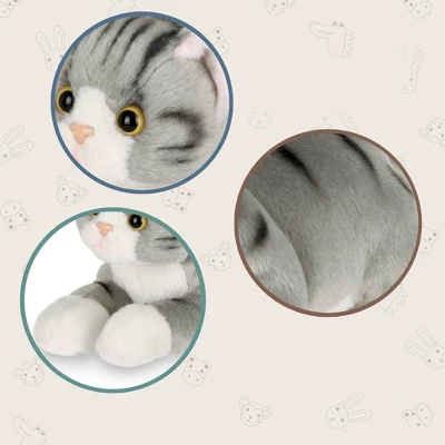 Bearington Collection Lil' Socks Small Plush Stuffed Animal Gray Striped Tabby Cat, 8" 6 Bearington Collection Lil' Socks Small Plush Stuffed Animal Gray Striped Tabby Cat, 8" - Image 4