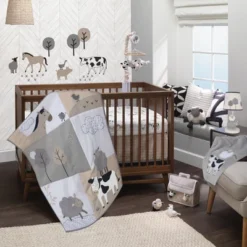 Lambs & Ivy Baby Farm Plush Barn With 4 Stuffed Animals Toy - Taupe/Gray/White -Toy Store GUEST 63d80fe4 db06 41a8 a57c 0dbad8715151