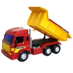 Big Daddy - Medium Sized Heavy Duty Red & Yellow Dump Truck With 360 Degree Turning Excavator The Construction Toy Set - Combo Set