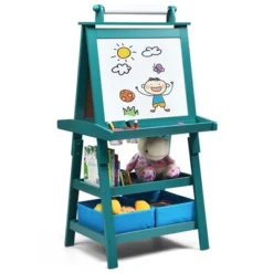 Costway 3 In 1 Double-Sided Wooden Kid's Art Easel Whiteboard -Toy Store GUEST 698fd3fb 45ea 44ee b387 94fb20b40c96