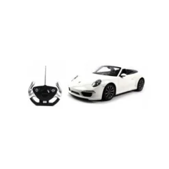 Link Ready! Set! Go! 1:12 RC Porsche 911 Carrera S White Cabriolet, Remote Control Sports Car, Working Headlights & Tail Lights R/C