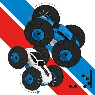 Sharper Image RC Race Car Flip Stunt Rally Vehicle - Blue 6 Sharper Image RC Race Car Flip Stunt Rally Vehicle - Blue - Image 4