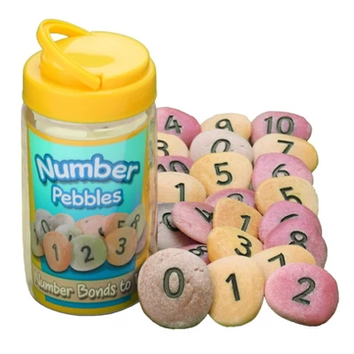 Yellow Door Number Pebbles, Set Of 22 3 Yellow Door Number Pebbles, Set Of 22