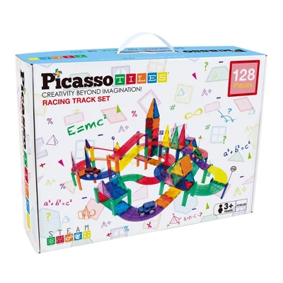 Picasso Tiles Magnetic Race Track 128pc Building Set 8 Picasso Tiles Magnetic Race Track 128pc Building Set - Image 6