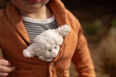 Bearington Baby Wee Lamby, Small Lamb Stuffed Animal Lovey Security Blanket, 8" X 7" 4 Bearington Baby Wee Lamby, Small Lamb Stuffed Animal Lovey Security Blanket, 8" X 7" - Image 2