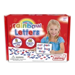 Junior Learning Rainbow Letters, Magnetic, 62 Per Pack, 3 Packs