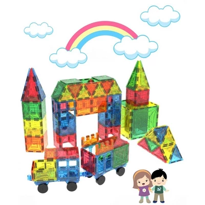 Mag Genius - 60 Pieces Of Mathematically Shaped Colorful And Transparent Magnetic Building Tiles 5 Mag Genius - 60 Pieces Of Mathematically Shaped Colorful And Transparent Magnetic Building Tiles - Image 3