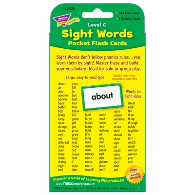 TREND Sight Words � Level C Pocket Flash Cards 5 TREND Sight Words � Level C Pocket Flash Cards - Image 3