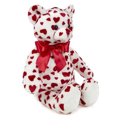 Bearington Lil' Cutie White Stuffed Animal Teddy Bear With Hearts And A Red Bow, 14 Inches 3 Bearington Lil' Cutie White Stuffed Animal Teddy Bear With Hearts And A Red Bow, 14 Inches