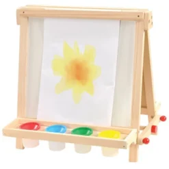 Kaplan Early Learning Wooden Tabletop Easel With Paint Pots