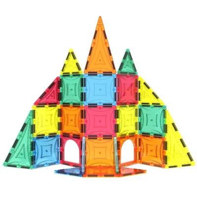 Mag Genius - 26 Pieces Of Mathematically Shaped Colorful And Transparent Magnetic Building Tiles - Beginners And Traveling Play Set 4 Mag Genius - 26 Pieces Of Mathematically Shaped Colorful And Transparent Magnetic Building Tiles - Beginners And Traveling Play Set - Image 2