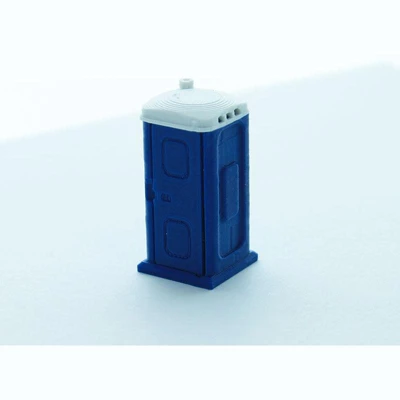 3D To Scale 1/64 3D Printed Blue Plastic Porta Potty With Opening Door 64-141-BL 3 3D To Scale 1/64 3D Printed Blue Plastic Porta Potty With Opening Door 64-141-BL