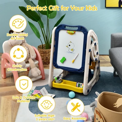 Costway 3-in-1 Kids Art Easel Double-Sided Tabletop Easel W/Art Accessories 7 Costway 3-in-1 Kids Art Easel Double-Sided Tabletop Easel W/Art Accessories - Image 5